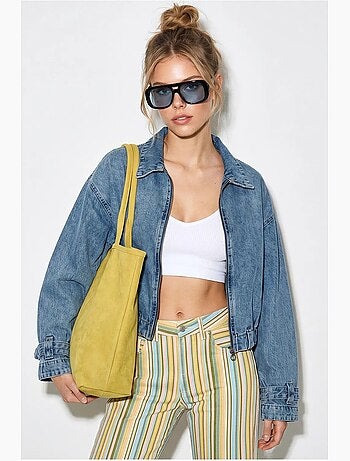 Chaqueta vaquera cropped oversize para mujer lucci