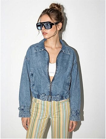 Chaqueta vaquera cropped oversize para mujer lucci