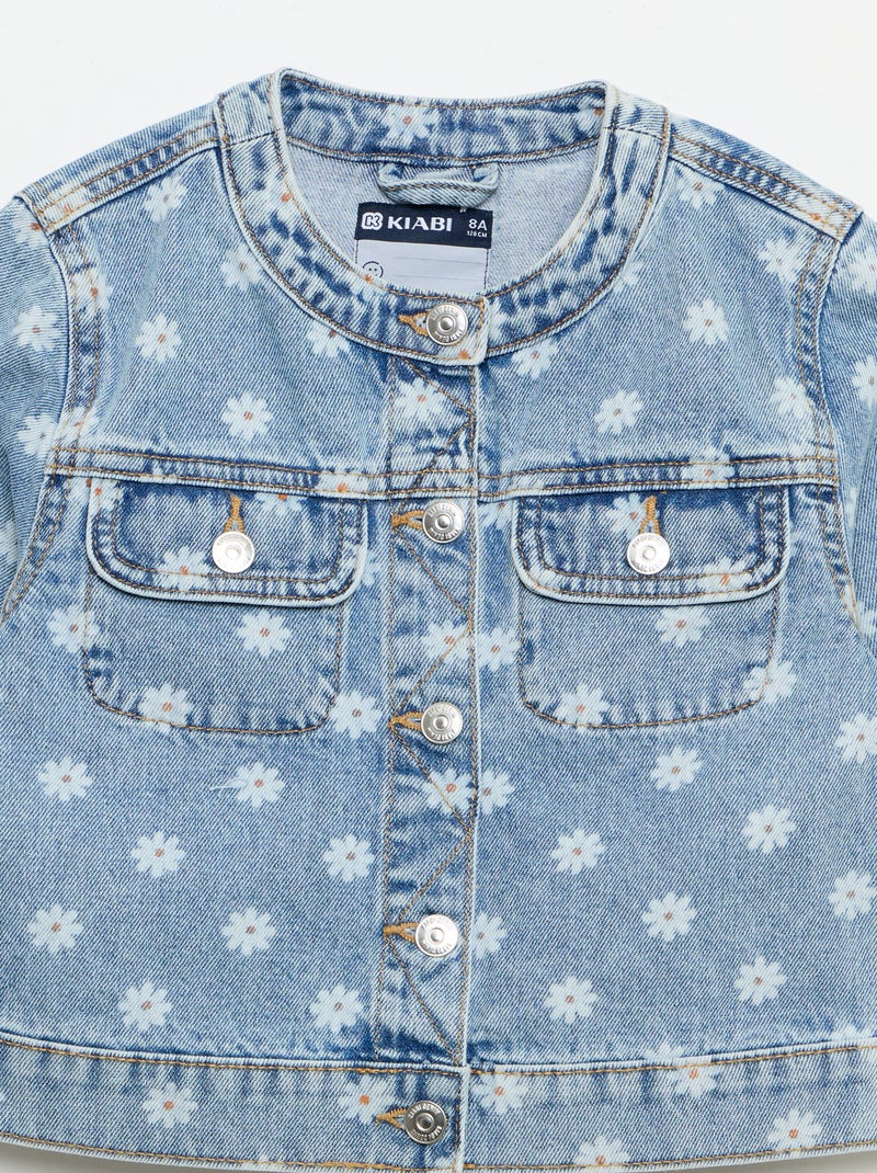 Chaqueta vaquera de cuello redondo Azul - Kiabi