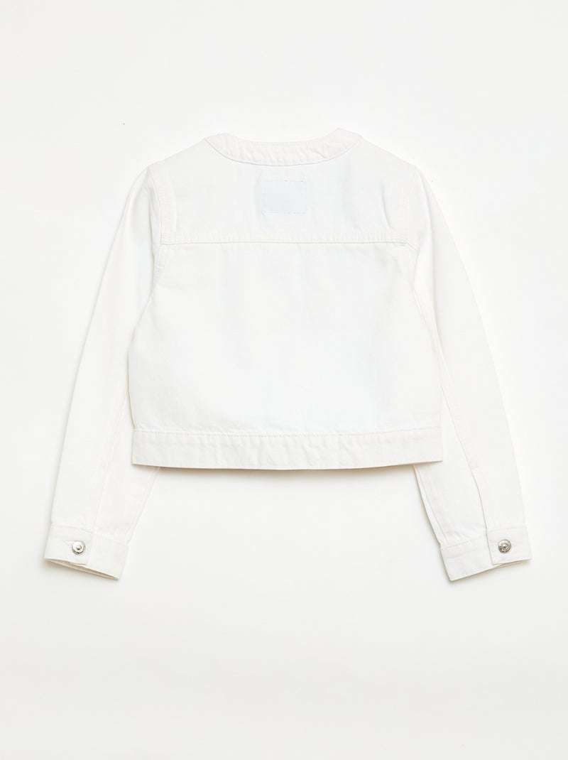 Chaqueta vaquera de cuello redondo Blanco - Kiabi