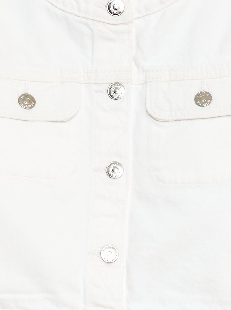 Chaqueta vaquera de cuello redondo Blanco - Kiabi