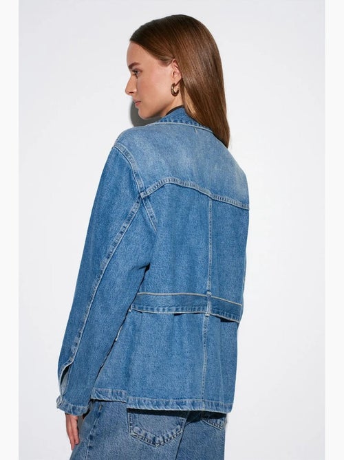 Chaqueta vaquera de mujer con cinturón dilvin - Kiabi