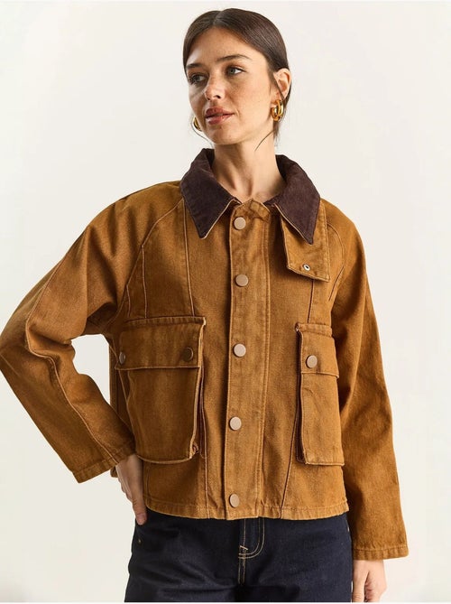 Chaqueta vaquera extragrande con cierre de botones y bolsillos lucci - Kiabi