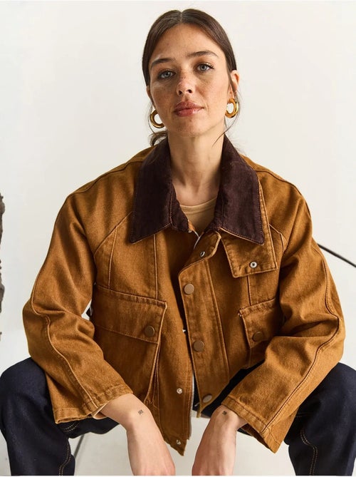 Chaqueta vaquera extragrande con cierre de botones y bolsillos lucci - Kiabi