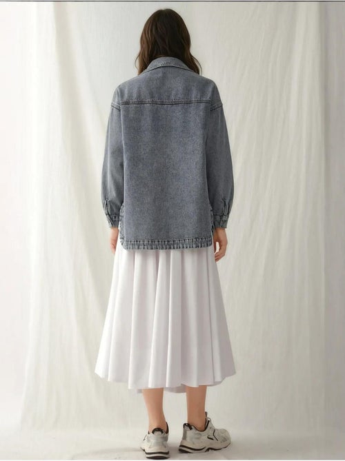 Chaqueta vaquera extragrande con dos bolsillos bdart - Kiabi Chaqueta vaquera extragrande con dos bolsillos bdart - Kiabi