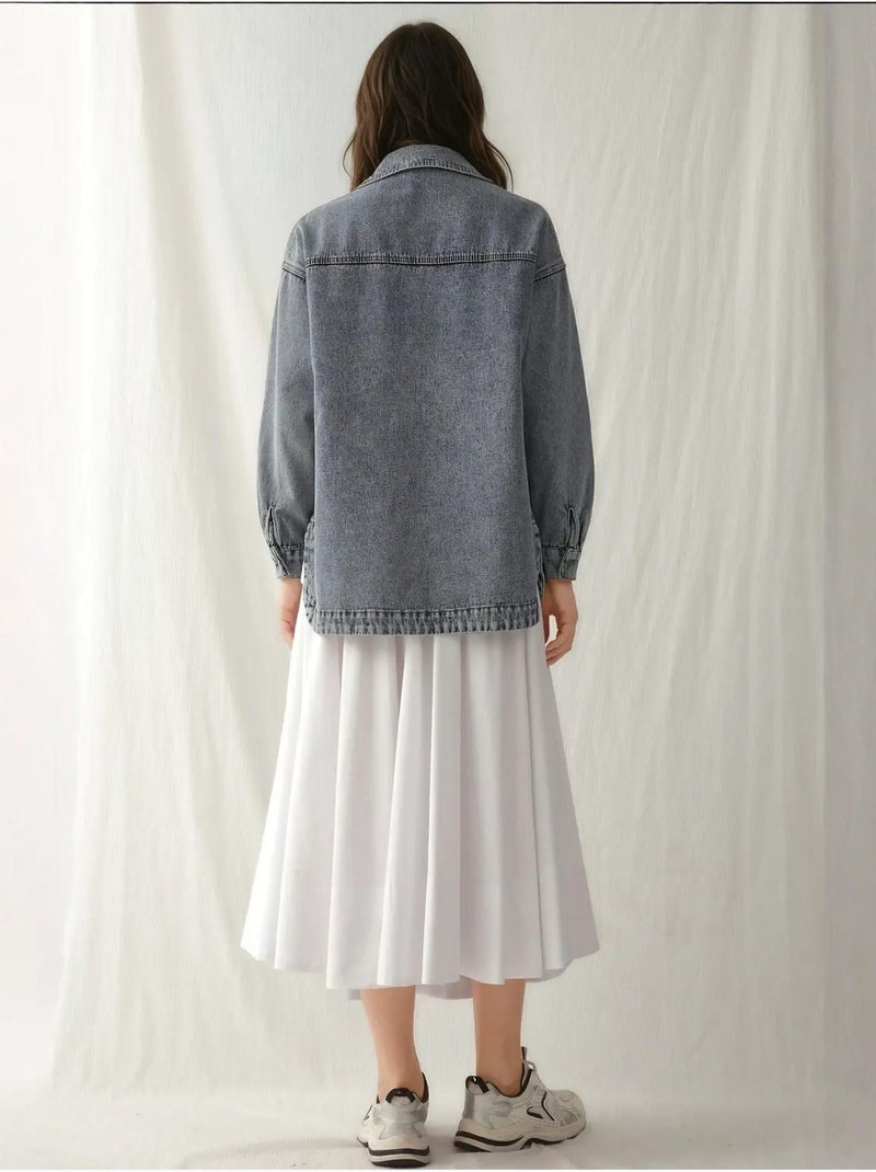 Chaqueta vaquera extragrande con dos bolsillos bdart Azul claro - Kiabi