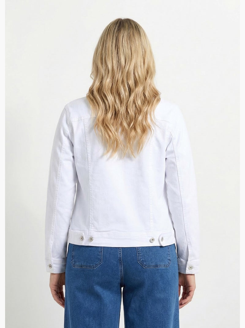 Chaqueta vaquera recta con botones - Afibel Blanco - Kiabi