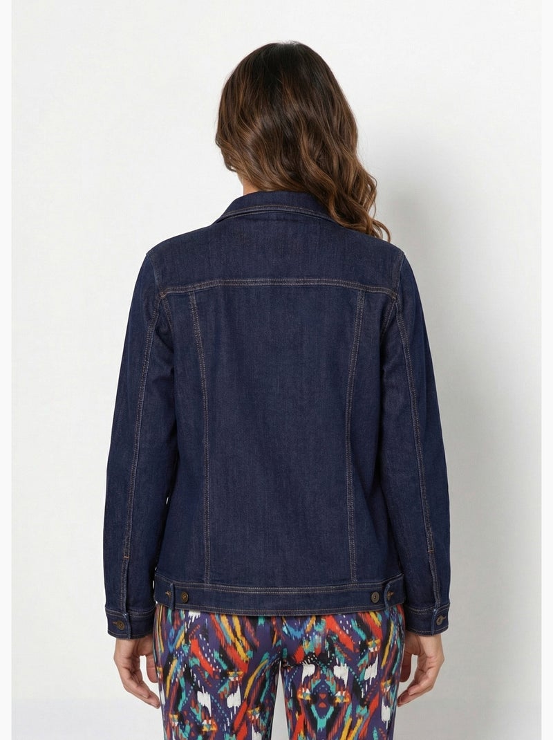 Chaqueta vaquera recta con botones - Afibel Índigo - Kiabi