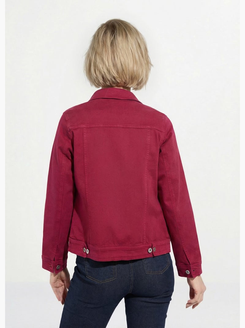 Chaqueta vaquera recta con botones - Afibel Rojo granate - Kiabi