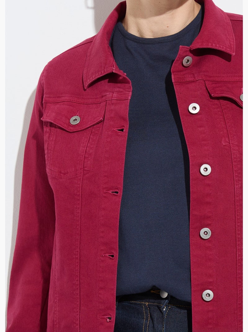 Chaqueta vaquera recta con botones - Afibel Rojo granate - Kiabi