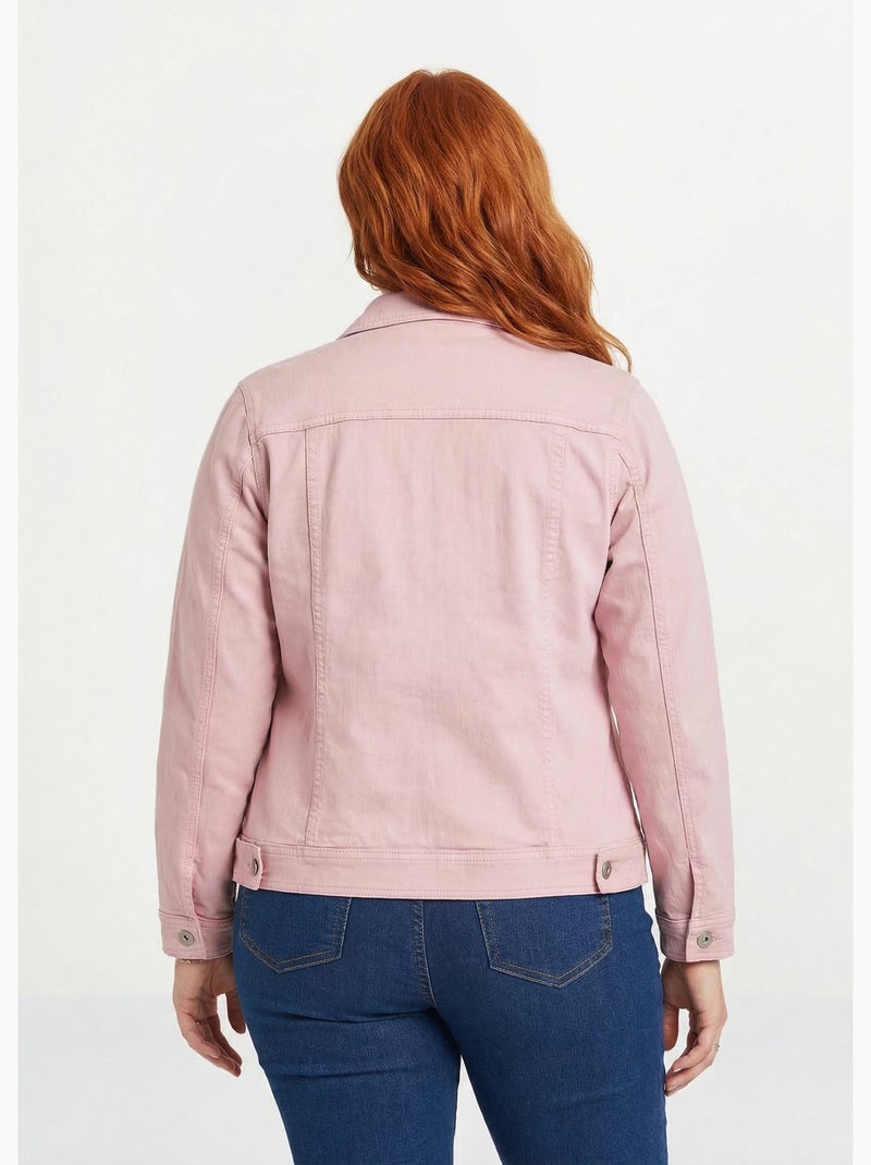 Chaqueta vaquera recta con botones - Afibel Rosa - Kiabi
