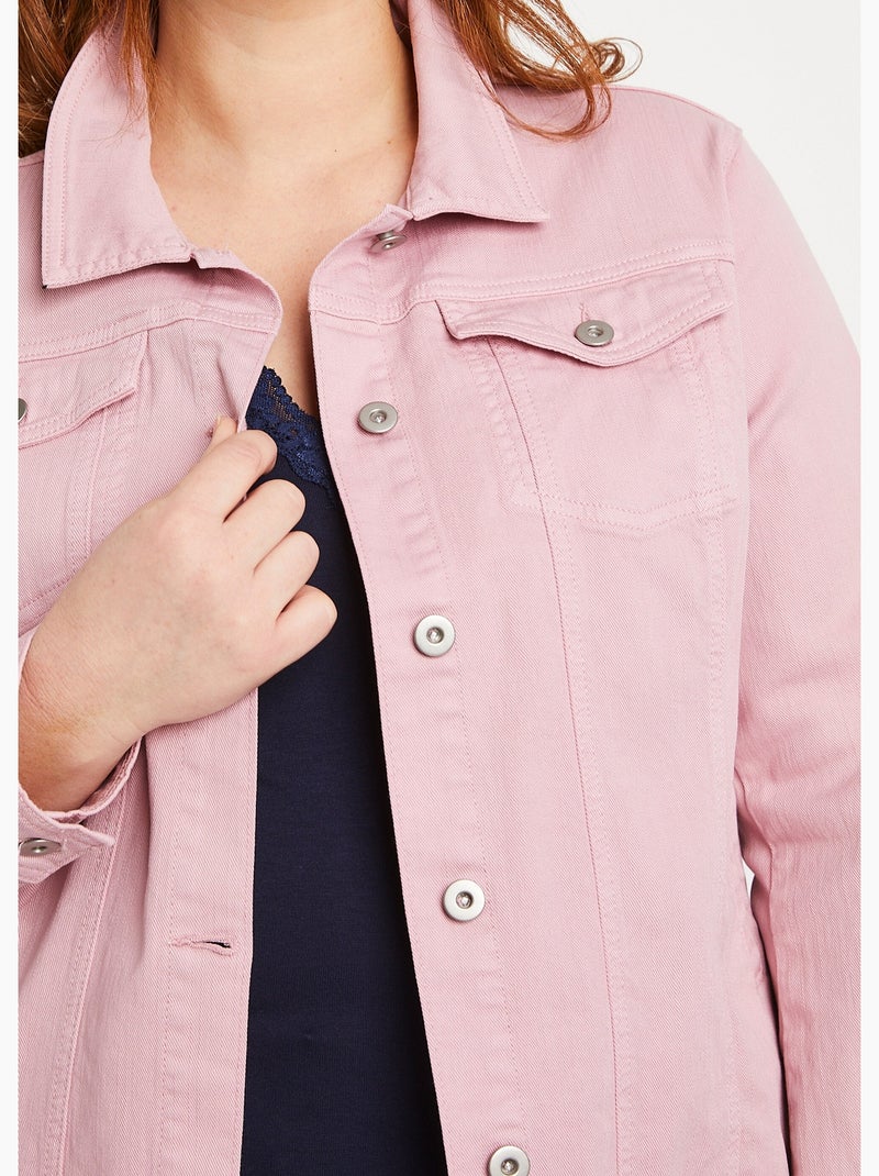 Chaqueta vaquera recta con botones - Afibel Rosa - Kiabi