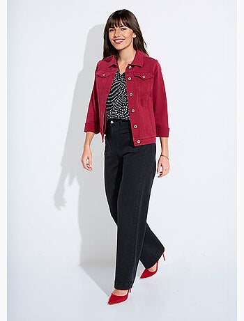 Chaqueta vaquera recta con botones