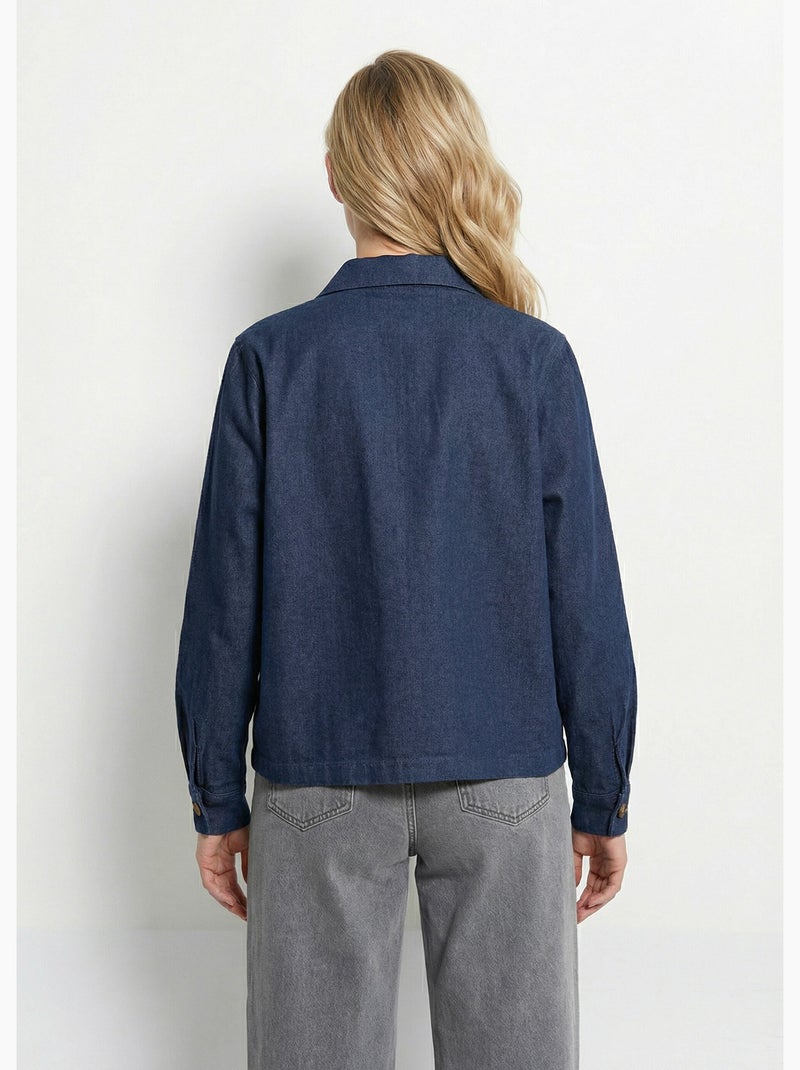 Chaqueta vaquera sin rematar, estilo ropa de trabajo - AFIBEL Azul - Kiabi