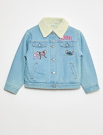 Chaqueta vaquera 'Stitch' con cuello efecto borreguito
