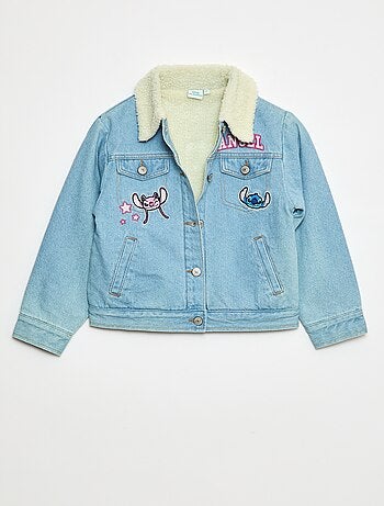 Chaqueta vaquera 'Stitch' con cuello efecto borreguito