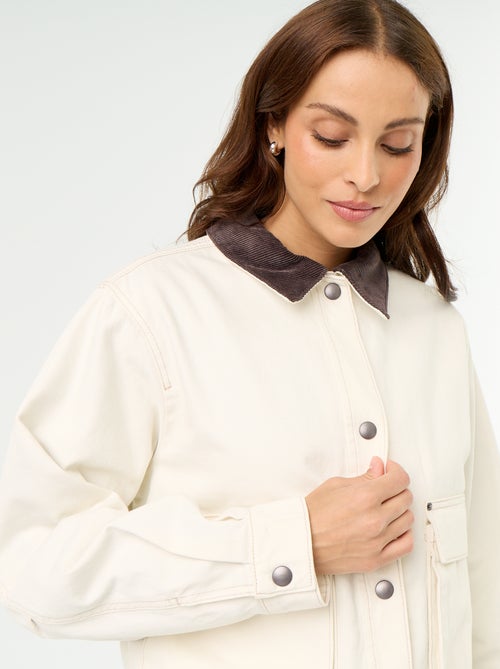 Chaqueta workwear de vaquero y cuello de terciopelo - Kiabi