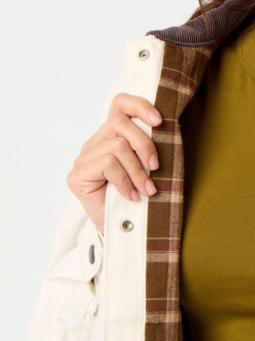 Chaqueta workwear de vaquero y cuello de terciopelo - Kiabi