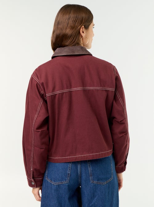 Chaqueta workwear de vaquero y cuello de terciopelo - Kiabi Chaqueta workwear de vaquero y cuello de terciopelo - Kiabi
