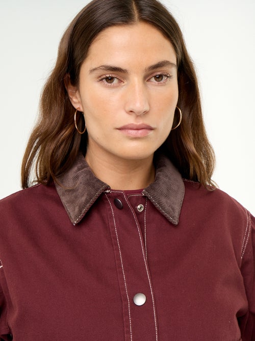 Chaqueta workwear de vaquero y cuello de terciopelo - Kiabi Chaqueta workwear de vaquero y cuello de terciopelo - Kiabi