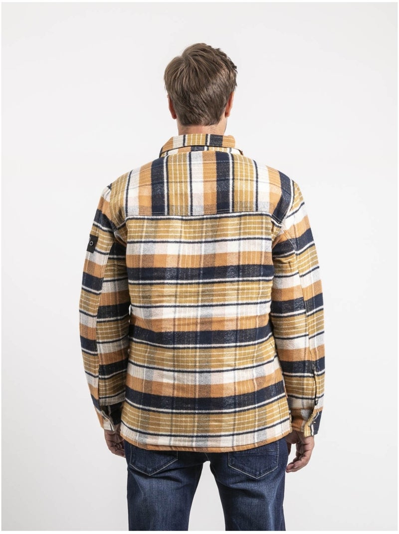 Chaqueta zipeada cuadros ZOUGAROU Crudo - Kiabi