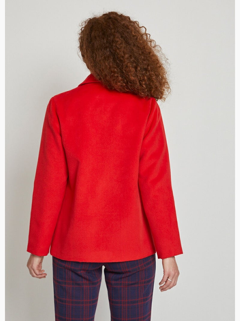 Chaqueta/abrigo en tejido liso o pata de gallo - AFIBEL Rojo - Kiabi