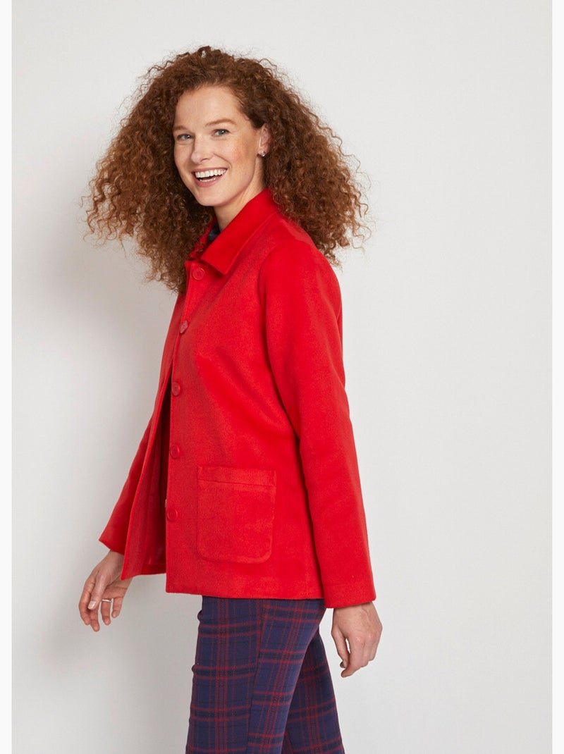 Chaqueta/abrigo en tejido liso o pata de gallo - AFIBEL Rojo - Kiabi