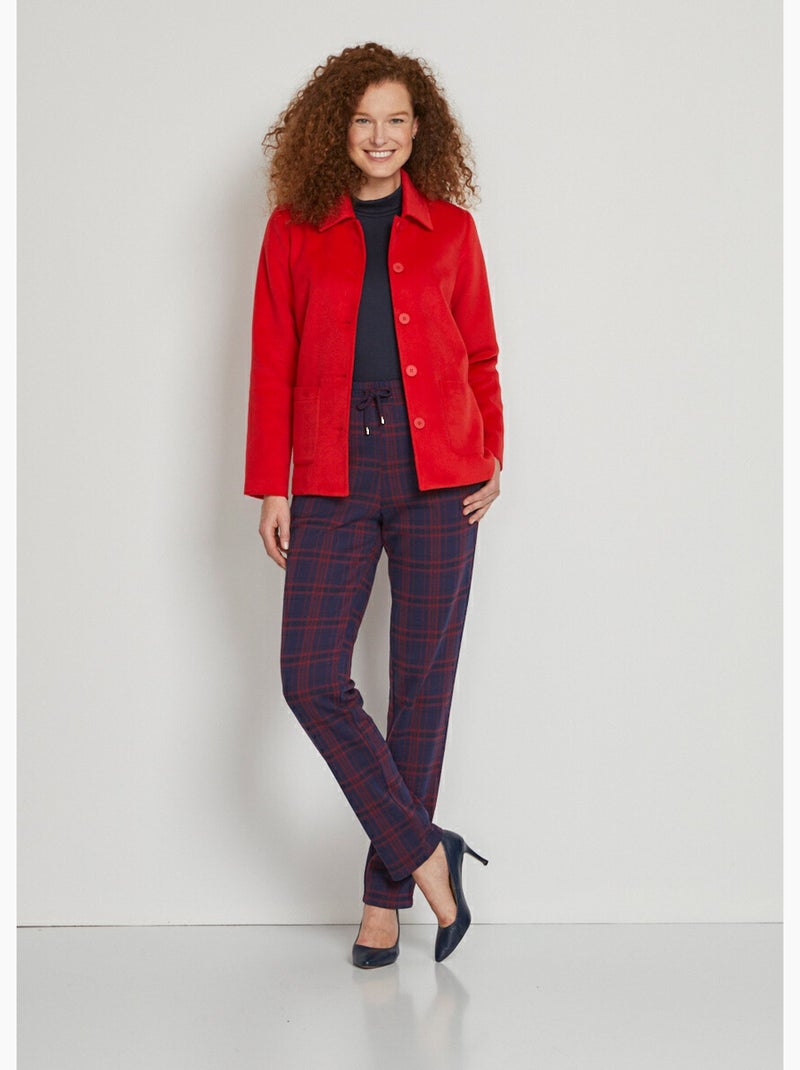 Chaqueta/abrigo en tejido liso o pata de gallo - AFIBEL Rojo - Kiabi
