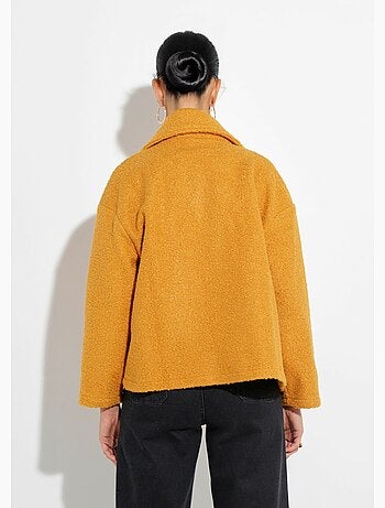 Chaquetón corto liso estilo bouclé - Afibel