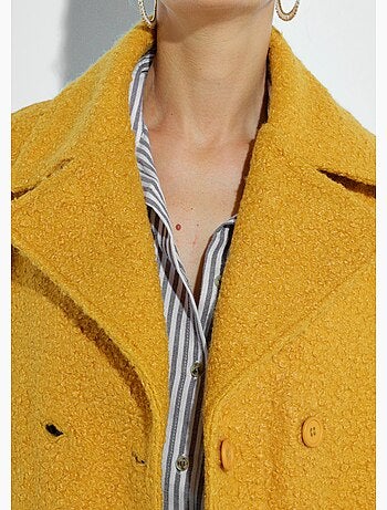 Chaquetón corto liso estilo bouclé - Afibel