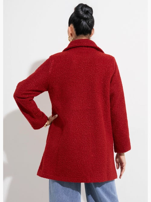 Chaquetón largo liso estilo lana bouclé - Afibel - Kiabi