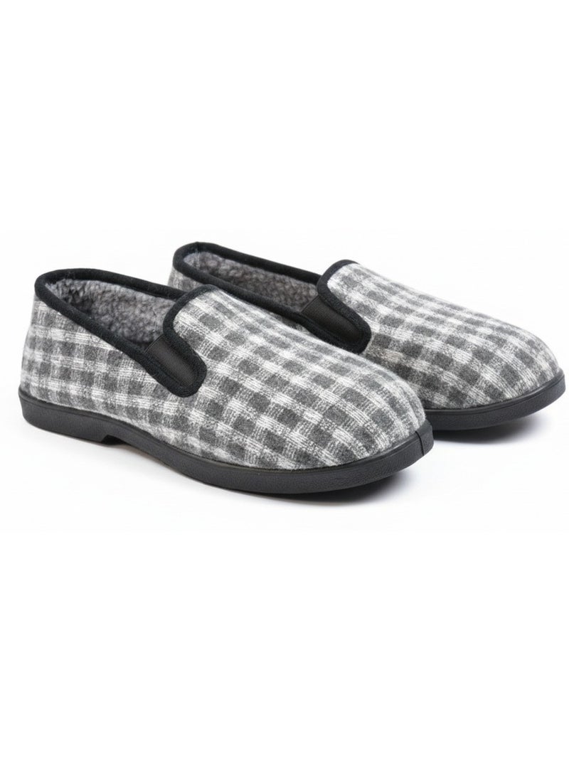 Charentaisas hombre ozabi cuadros chevrones suela antideslizante Gris claro - Kiabi