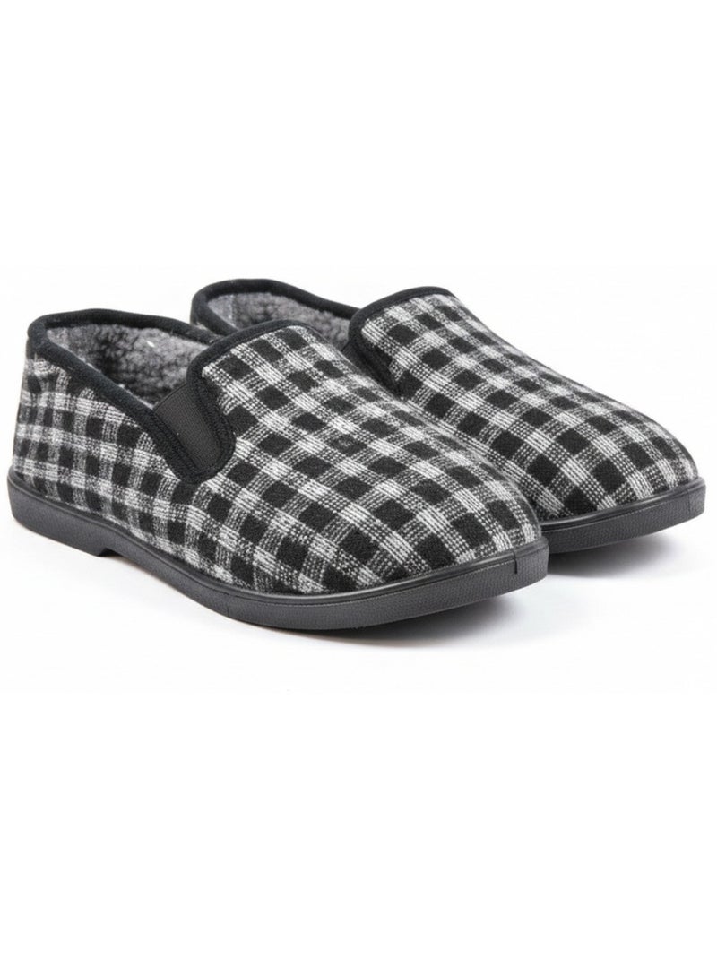 Charentaisas hombre ozabi cuadros chevrones suela antideslizante Negro - Kiabi