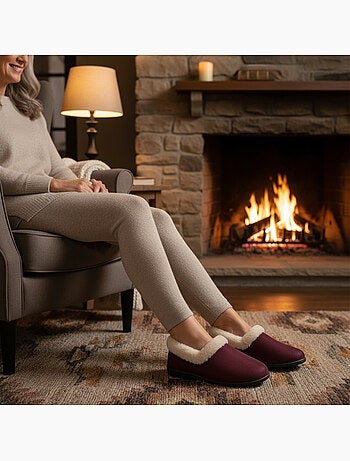Charentaisas mujer invierno ozabi, fieltro liso, cuello pelo sintético, forradas