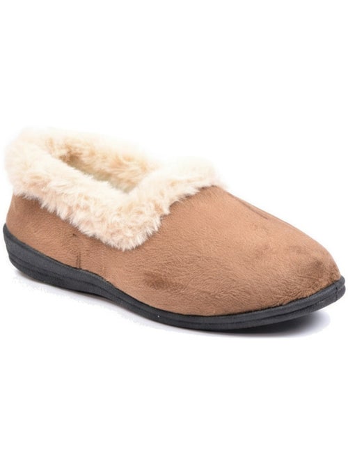 Charentaisas mujer invierno ozabi, fieltro liso, cuello pelo sintético, forradas - Kiabi