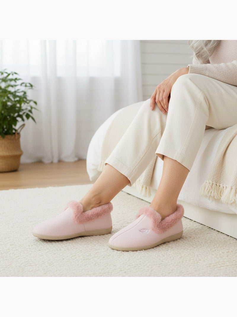 Charentaisas mujer ozabi bordadas cuello pelo sintético Rosa - Kiabi