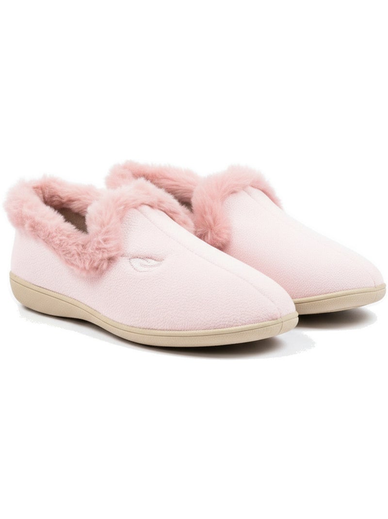 Charentaisas mujer ozabi bordadas cuello pelo sintético Rosa - Kiabi