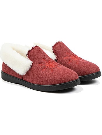 Charentaisas mujer ozabi invierno, bordado copo de nieve, cuello peluche, suela extraíble