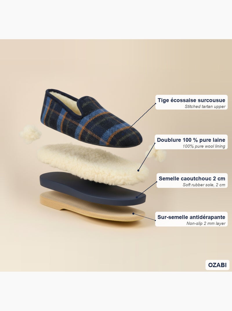 Charentaises mixtas premium ozabi forro pura lana fabricadas en españa Azul marino - Kiabi