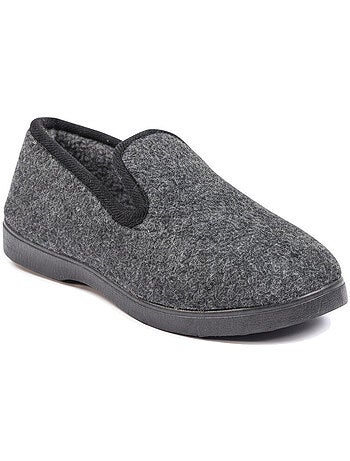Charentaises mujer invierno ozabi, fieltro moteado, forradas, suela extraíble
