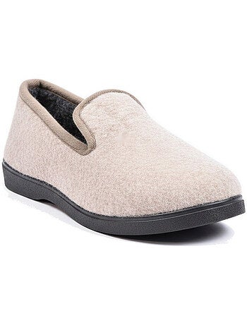 Charentaises mujer invierno ozabi, fieltro moteado, forradas, suela extraíble