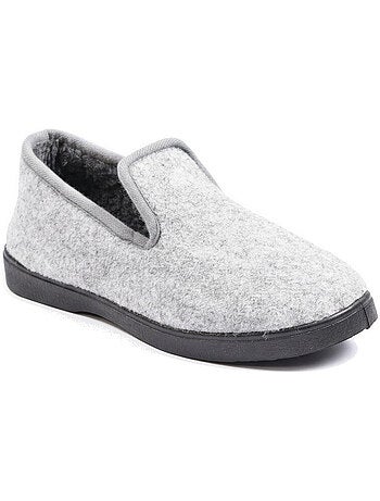 Charentaises mujer invierno ozabi, fieltro moteado, forradas, suela extraíble