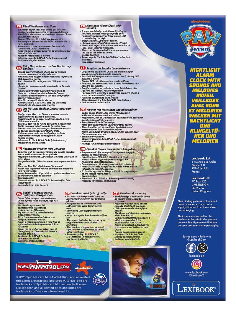 Chase Luz nocturna Reloj despertador con sonidos Azul - Kiabi