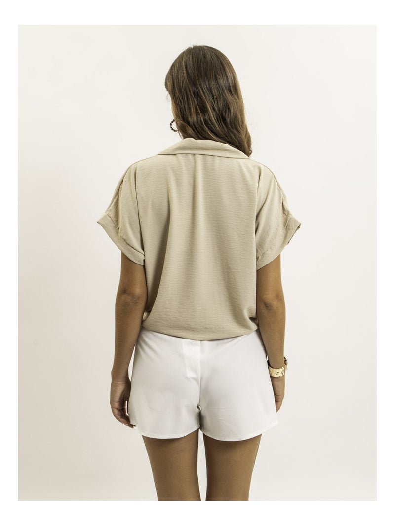 Chemisier anudado ORAGE Beige - Kiabi