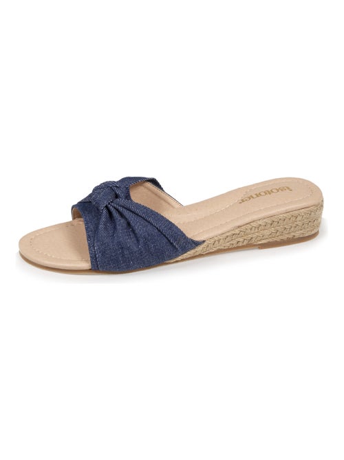 Chinelas con tacón de 3 cm efecto Jean  Isotoner - Kiabi