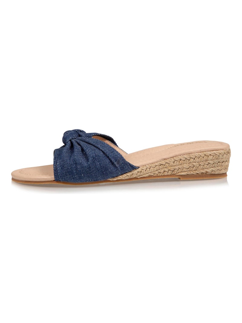 Chinelas con tacón de 3 cm efecto Jean  Isotoner Azul Azul - Kiabi