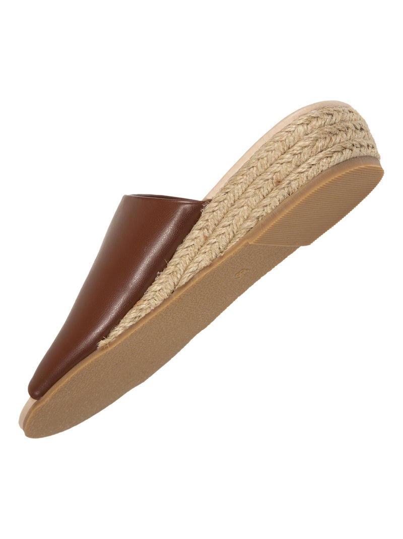 Chinelas con tacón de banda de 3 cm  Isotoner Cognac - Kiabi