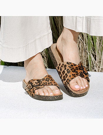 Chinenas con sencilla correa negra, plantilla de tacón de parche ultracómoda Isotoner