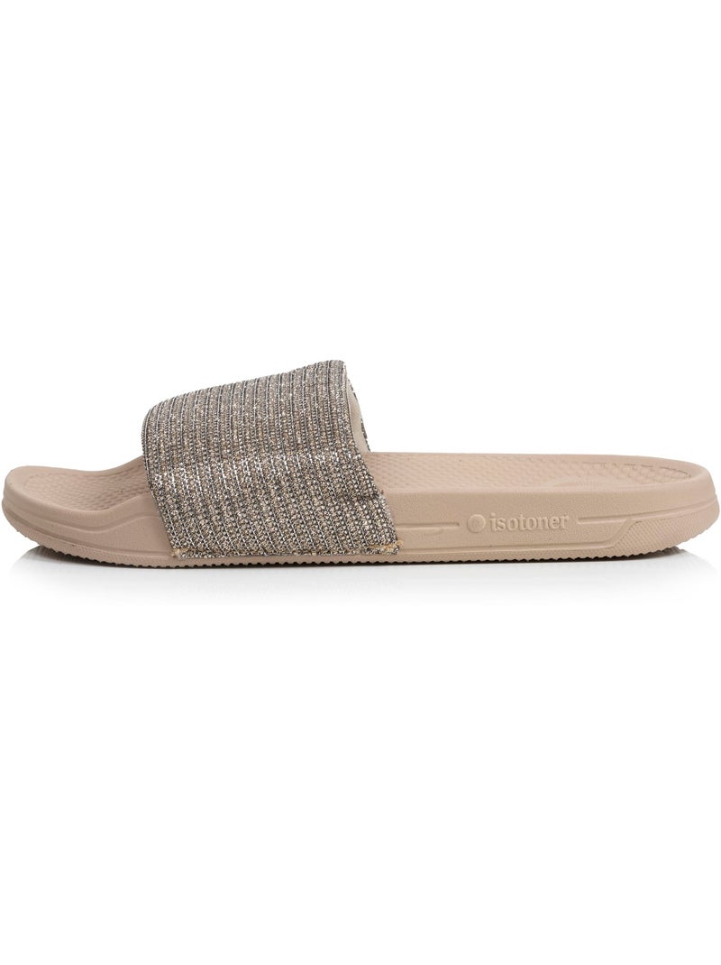 Chinenas suela cómoda y ligera, sandalias de playa, sandalias de piscina Beige metálico - Kiabi