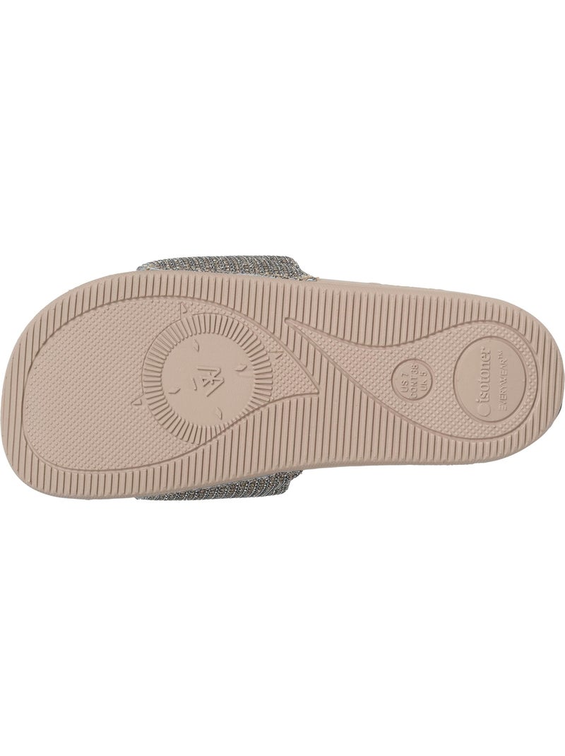 Chinenas Suela cómoda y ligera, Sandalias de playa, Sandalias de piscina  Isotoner Beige metálico - Kiabi